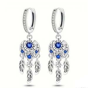 Dreamcatcher dangle earrings / Sterling silver